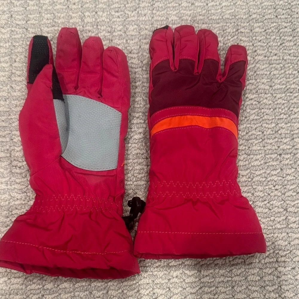 Lands' End Kids Ski Gloves - Red and Gray